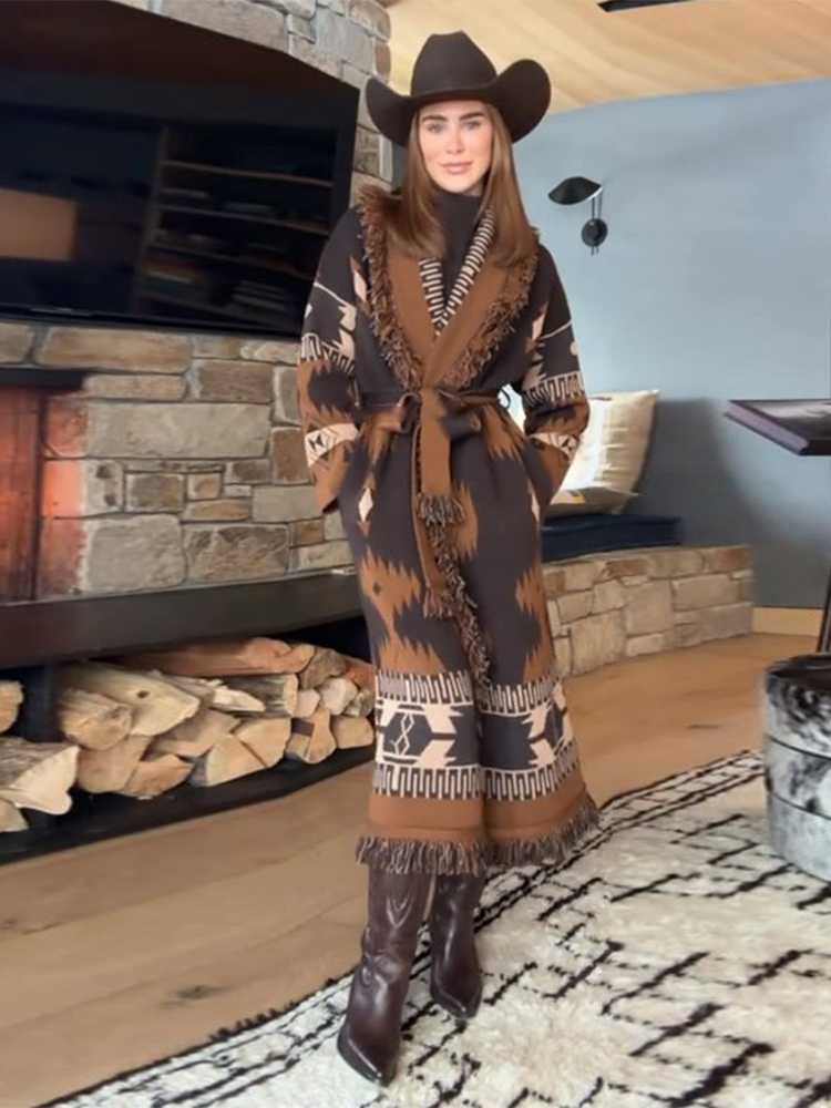 Элегантный женский кардиган с  – обзор и цена Tassel Fringe Trim